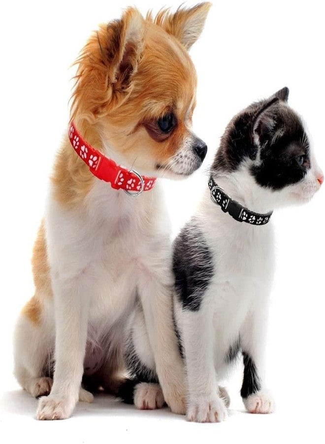 RoverPets 15mm Adjustable Nylon Dog & Cat Collar | Fits Neck Size 9" to 14" with Cute Paw Print Design | Lightweight, Comfortable & Durable Collar for Small Dogs, Puppies & Cats (Blue) - Image 4